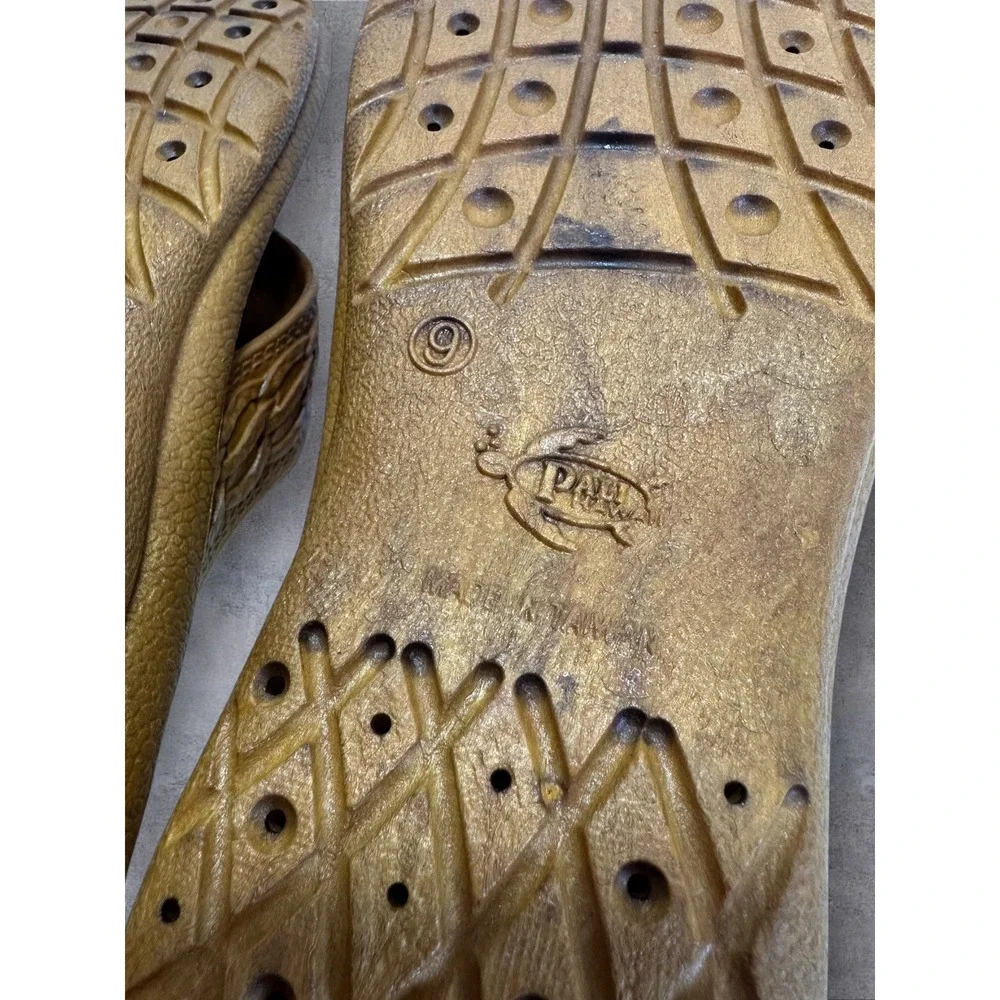Pali Hawaii Thong Sandals Mens 9 Brown Woven Strap Flip Flops